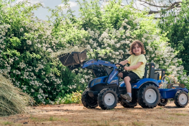 Falk pedálos traktor New Holland utánfutóval