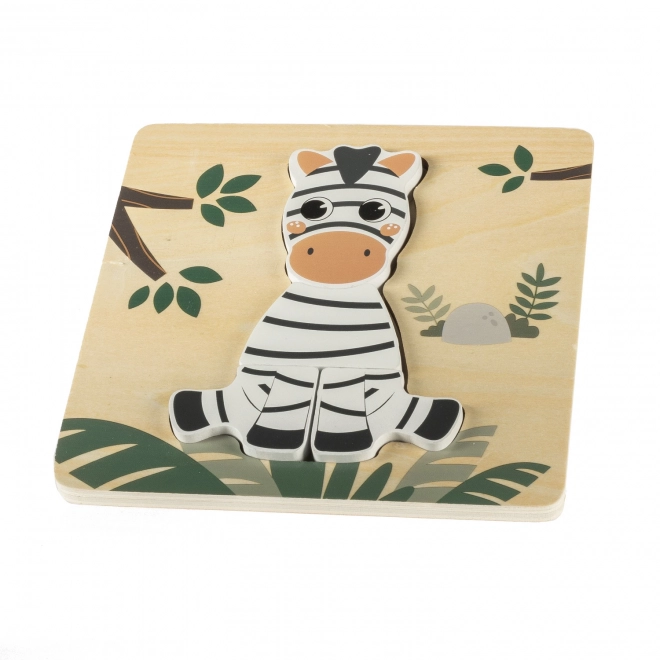 Fa puzzle zebra mintával