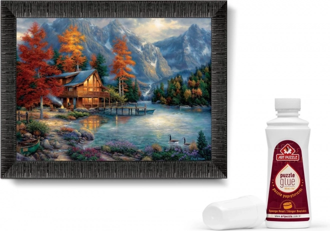 ART PUZZLE Puzzle kerettel és ragasztóval 3in1 1000 darabos puzzle – Árnyék a folyó felett