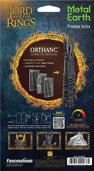 Metal Earth 3D puzzle - Gyűrűk Ura: Orthanc