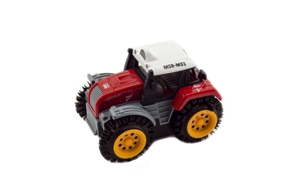 Traktor forgatható műanyag 10cm több színben elemmel