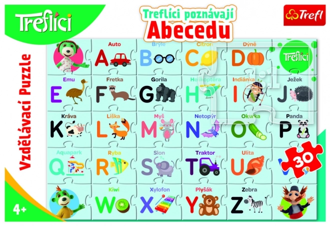 Treflikek találkoznak az ábécével oktatási puzzle