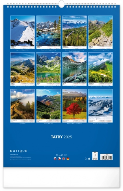 Nástenný naptár Tatry 2025