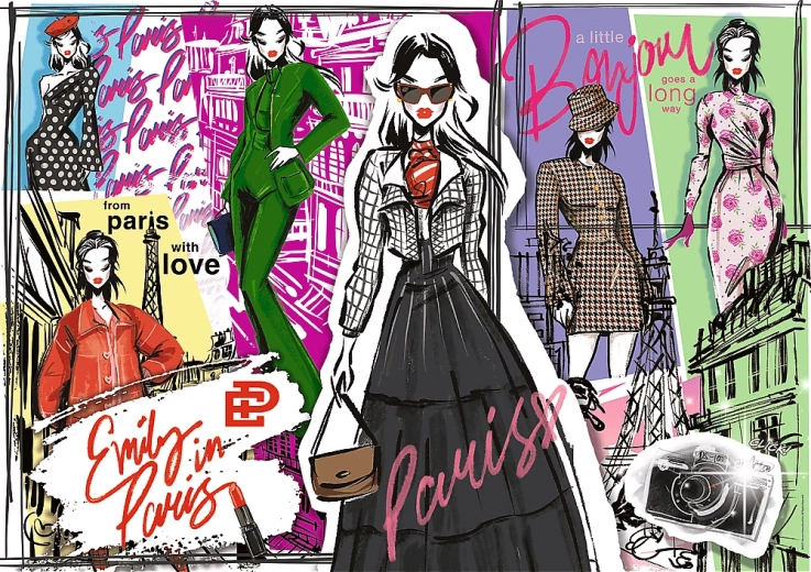 Puzzle Emily in Paris: divatinspiráció 1000 darabbal