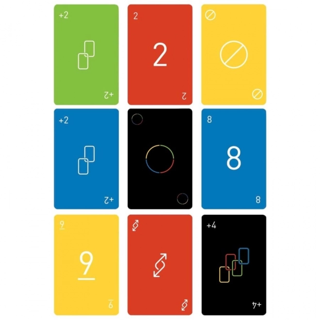 Uno minimalista társasjáték kártyák