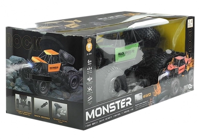 Zöld távirányítós monster truck rugókon