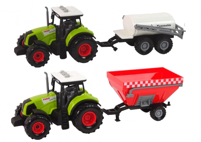 Nagy traktor LED fényekkel és hangokkal - 2 mezőgazdasági gépből álló készlet