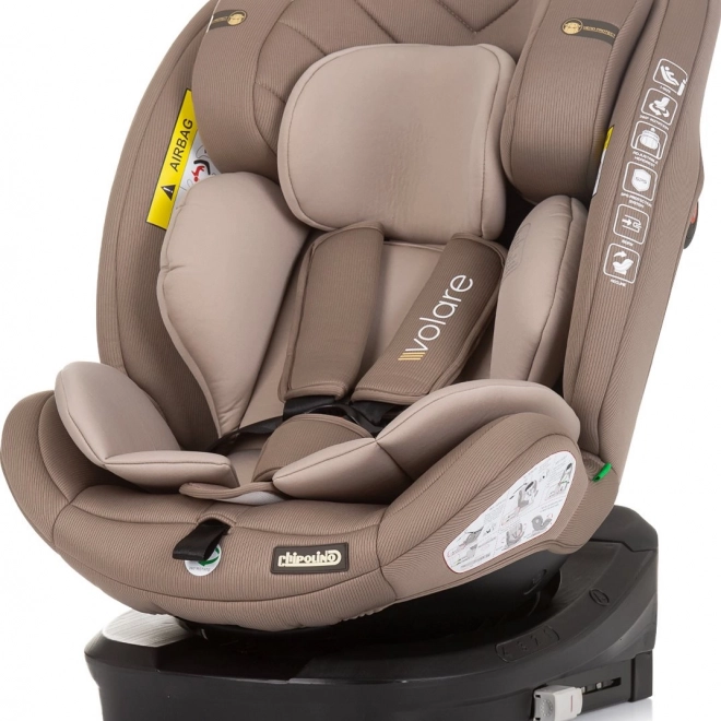 Chipolino Volare i-Size autósülés 40–150 cm ISOFIX-szel és 360°-ban forgatható talppal, Macadamia