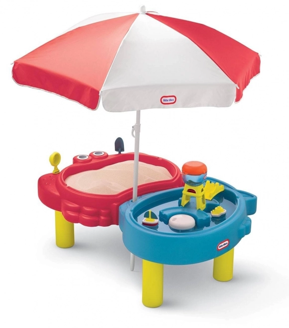 Little Tikes homok- és vízijáték asztal esernyővel