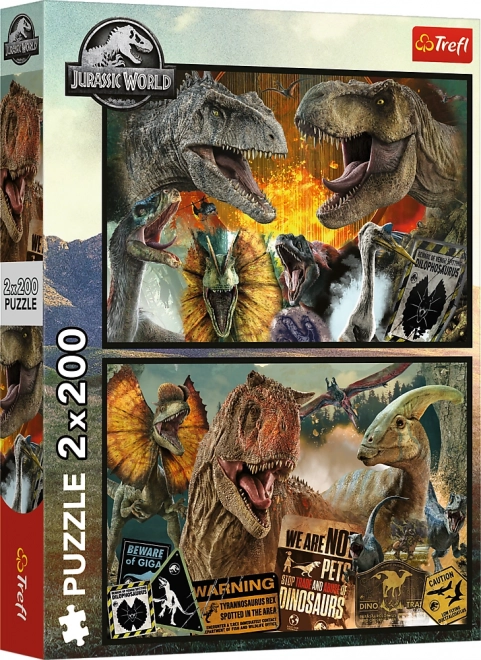 Jurassic World - őskori világ puzzle 2x200 darabos készlet