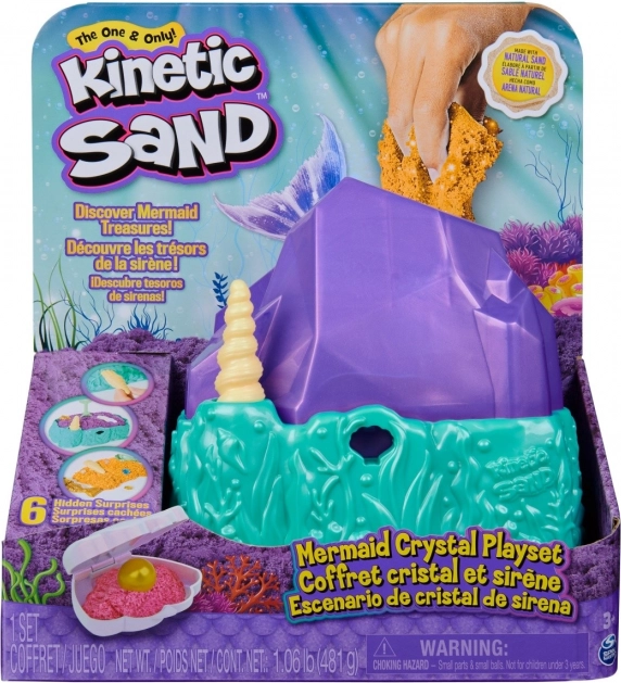 Kinetic Sand tengeri sellő – csillogó készlet kristálydobozzal, 480 g