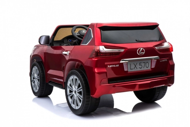 Lexus LX570 lakkozott autó 2 gyermek részére Piros + távirányító + EVA kerekek + MP3 LED rádió
