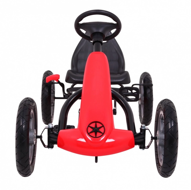 STAR pedálozható gokart gyerekeknek 3+ Piros + állítható ülés + felfújható kerekek