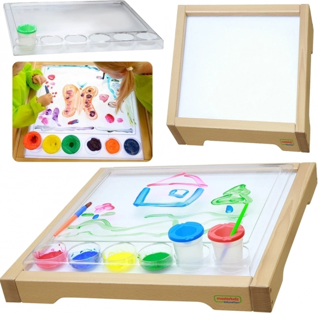 Masterkidz szenzoros keret LED panellel és átlátszó rajztálcával
