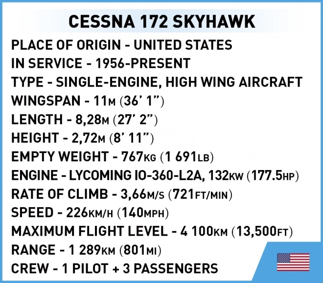 Cessna 172 Skyhawk építőkészlet sárga