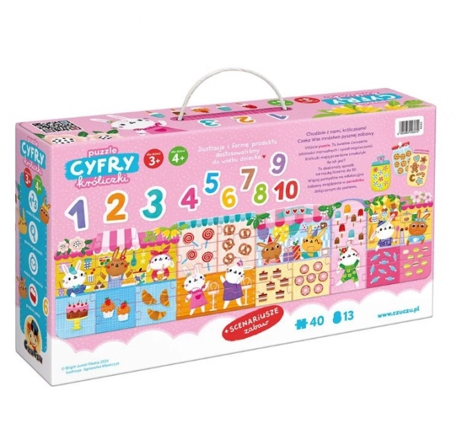 Nyuszi Kávézó Számpuzzle Gyerekeknek