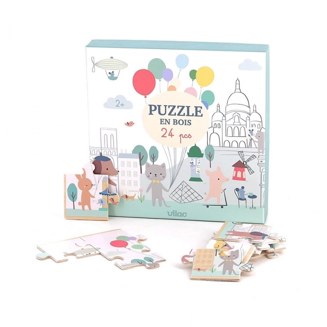 Panorámás fa puzzle Párizs - Sarah Betz