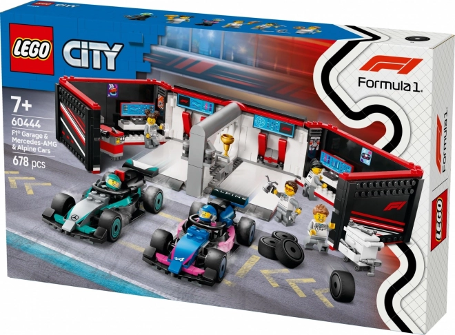 Lego City F1 garázs és versenyautók Mercedes-AMG és Alpine