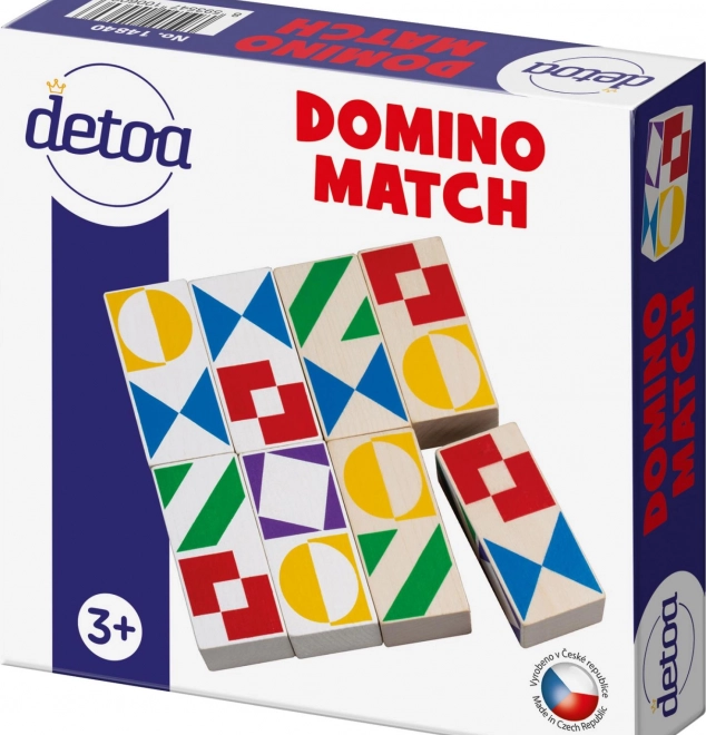 Társasjáték Domino Match fából dobozban