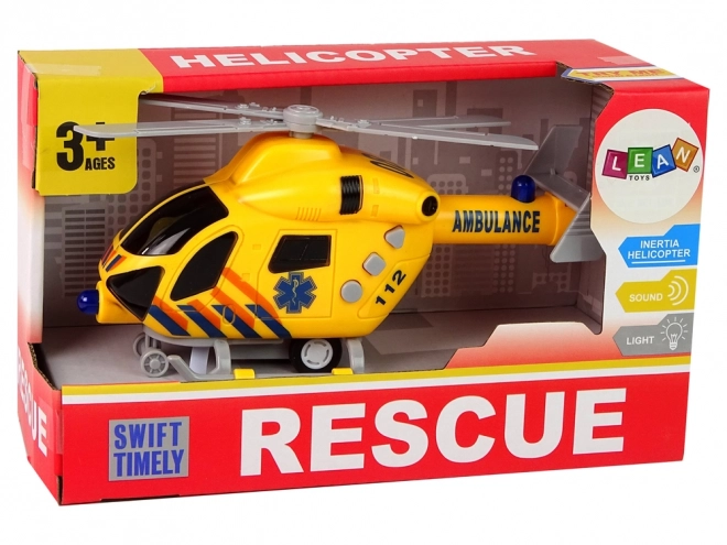 Mentőhelikopter sárga hangfény forgópropeller