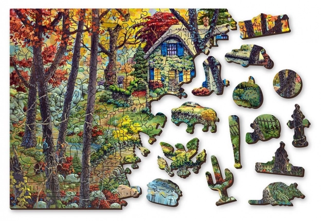 Faház a rengetegben 2 az 1-ben fa puzzle, 400 darabos EKO