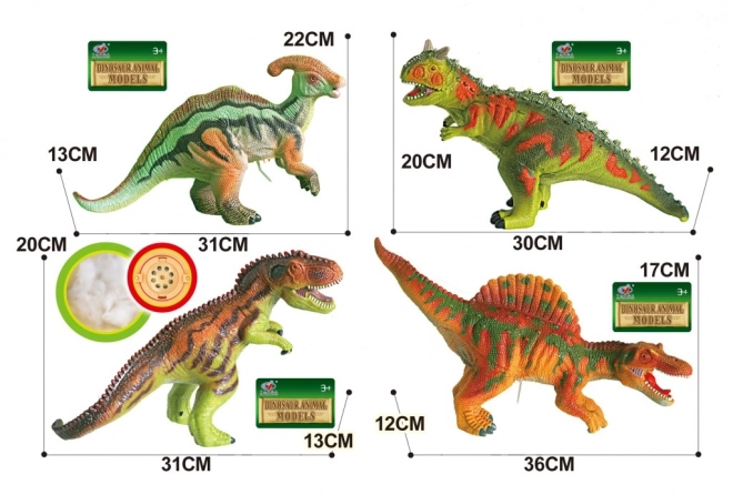 Puha dinoszaurusz 38 cm - 4 típus