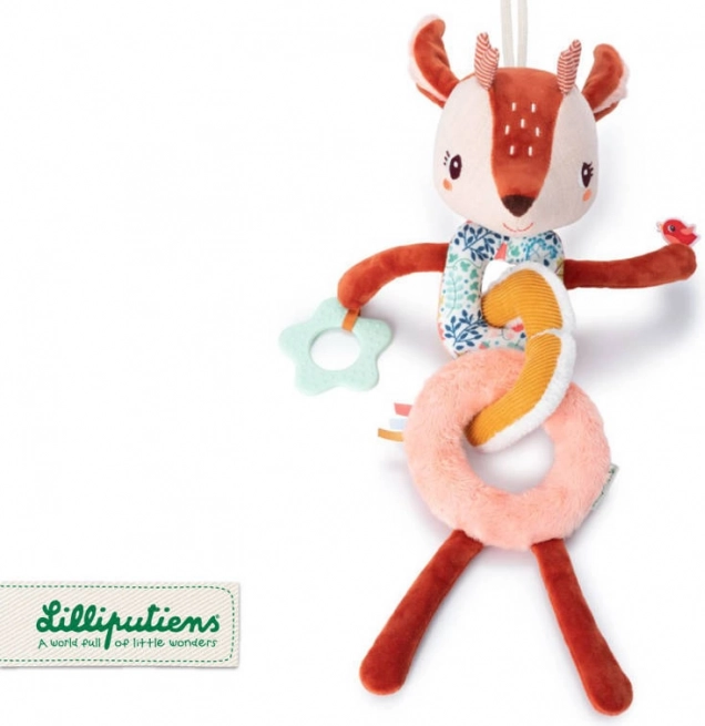 Lilliputiens aktív érzékelő babakocsilánc – őzike Stella, 6 hó+