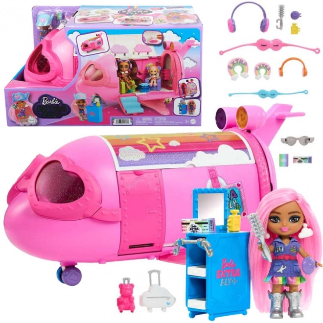 Rózsaszín Barbie Extra Fly Minis Repcsipilóta Babával