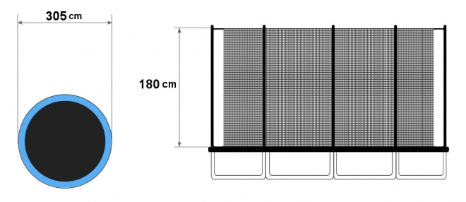 Univerzális belső védőháló 305 cm-es trambulinhoz