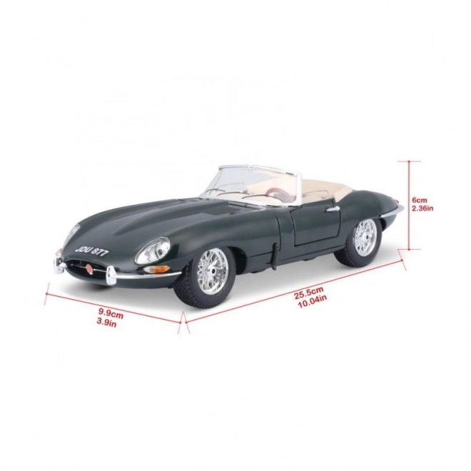 Bburago 1:18 Jaguar E Cabriolet zöld modellautó