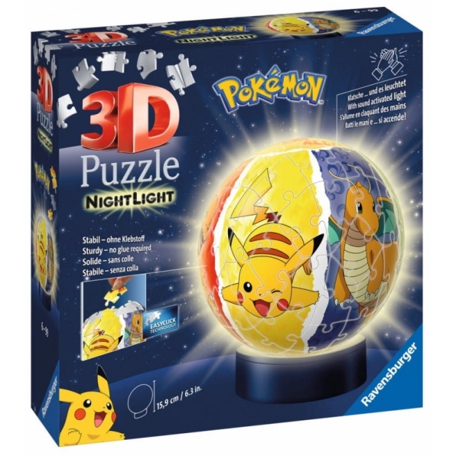 Pokémon 3D puzzle világító gömb