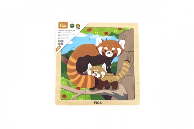 Fa puzzle 9 db - Vörös panda