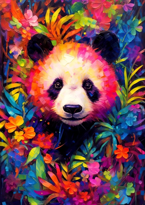 Vidám panda kölyök puzzle