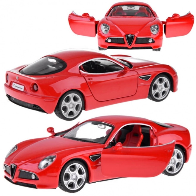 Fém autómodell Alfa Romeo 8C Competizione 1:32 méretarányban világítással