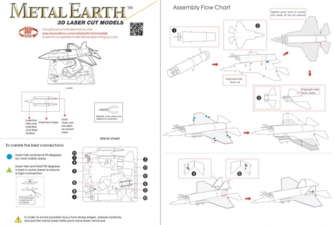 Metal Earth 3D puzzle F-35 Lightning II vadászrepülőgép