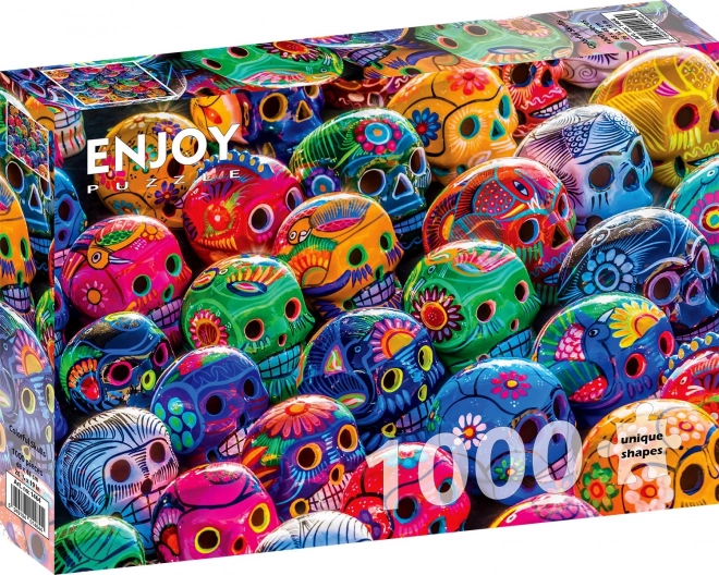 Színes koponyák 1000 darabos puzzle - ENJOY