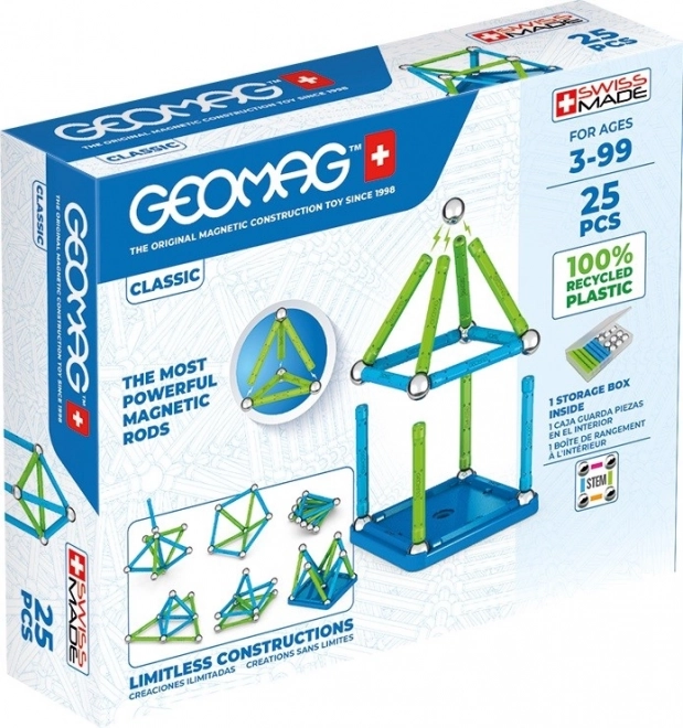 Geomag classic újrahasznosított mágneses építőkockák 25 darab