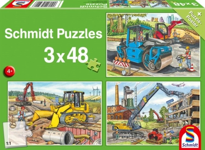 Építkezési terület puzzle szett 3x48 darab Schmidt-től