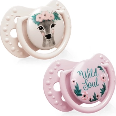 LOVI Szilikon dinamikus cumi WILD SOUL 3–6 hó 2 db lány