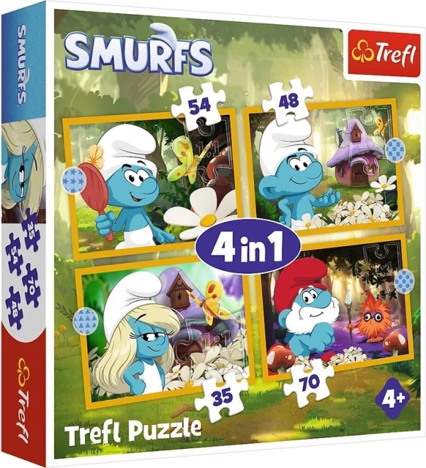 Puzzle Hupikék törpikék – élet a faluban 4 az 1-ben