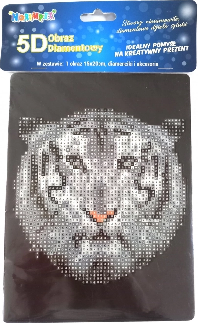 diamant festés - fehér tigris 15x20 cm állvánnyal