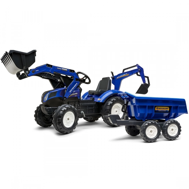 Traktor New Holland pótkocsival, kék, 3 éves kortól gyerekeknek