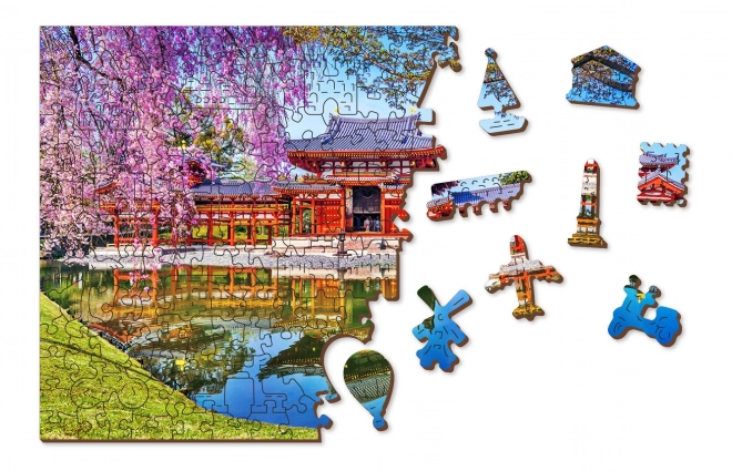 Fa puzzle Byodo-in Templom, Kyoto, Japán 2 az 1-ben