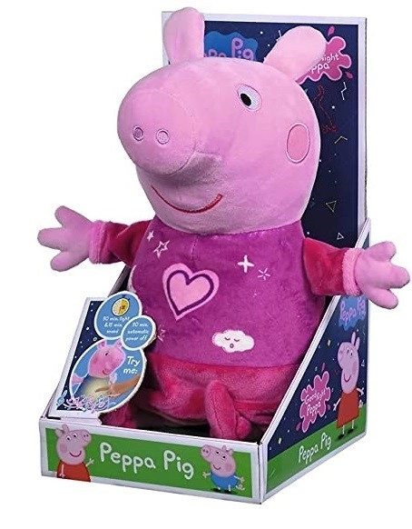 Peppa malac 2 az 1-ben plüss altató, zenélő + világító, rózsaszín, 25 cm