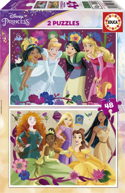 Disney hercegnők Educa puzzle készlet 2x48 darabos