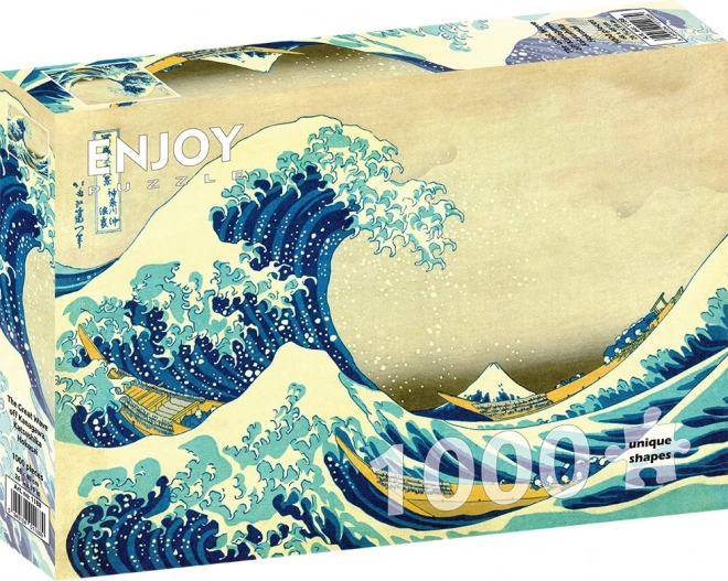 Katsushika Hokusai: Nagy hullám Kanagawa partjainál 1000 darabos puzzle