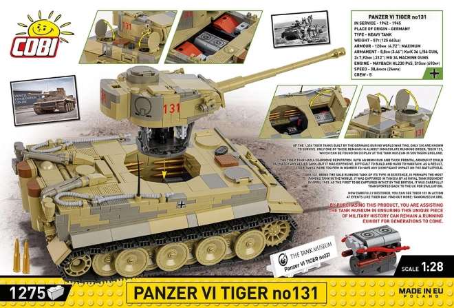 Tiger I tank modell építőkocka szett