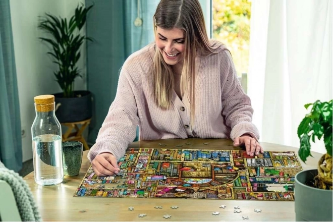 Ravensburger bizarr könyvtár puzzle, 1000 darabos