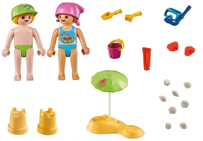 Gyerekek és homokvár Playmobil szett