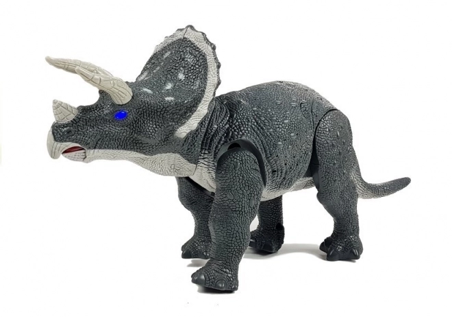 Nagy szürke Triceratops dinoszaurusz elemes játék